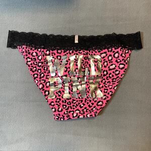 Victoria's Secret PINK 2011 Lace Trim Bikini Panty Medium Animal Print Wild Rare